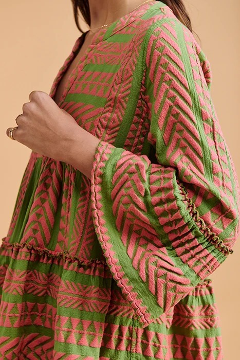 “DEVOTION” コットンガーゼミニドレス NeonPink/Green