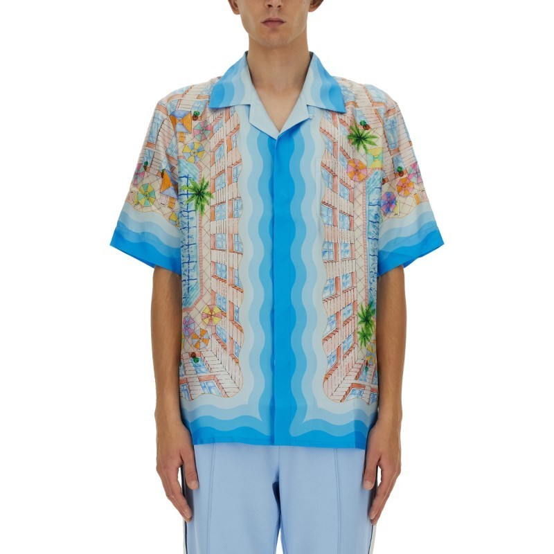 Tシャツ・カットソー Casablanca FW24 SILK SHIRT (U-MPF24-SH-003_03LEPLONGEON)