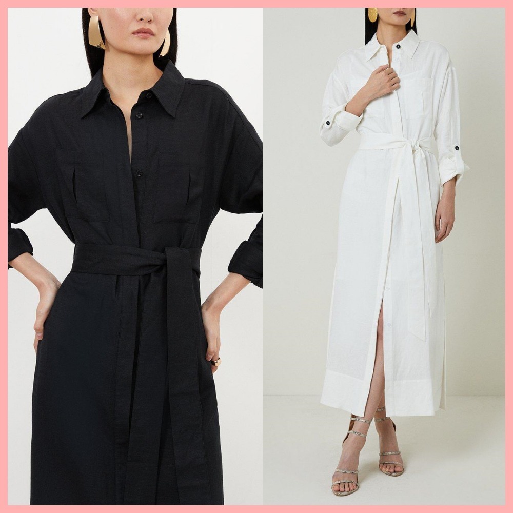 日本未入荷★Karen Millen リネンシャツワンピース