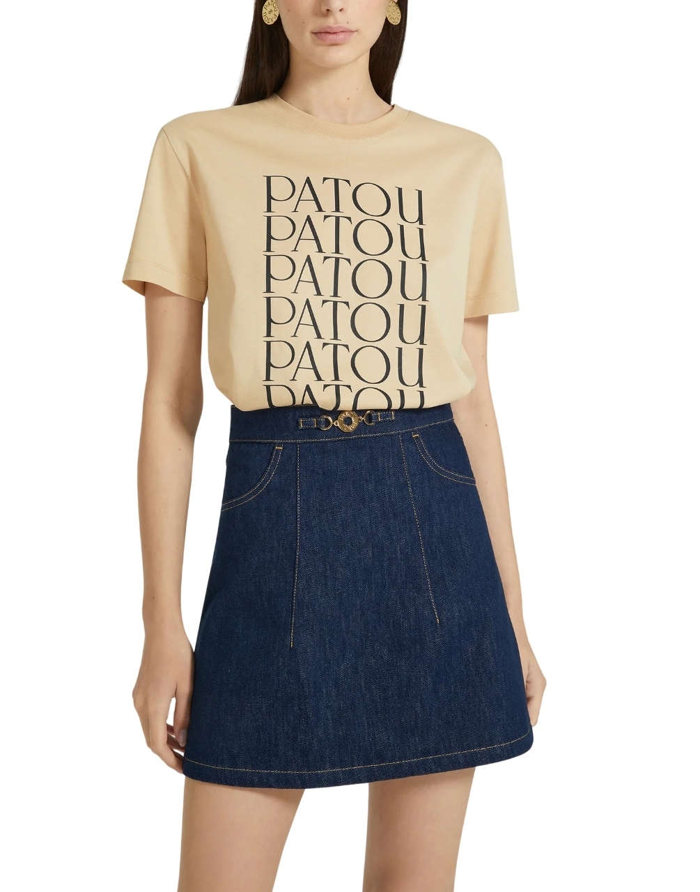 【国内発送】PATOU オーガニック デニム Aライン ミニスカート Patou | オーガニックデニム製 Aラインミニスカート