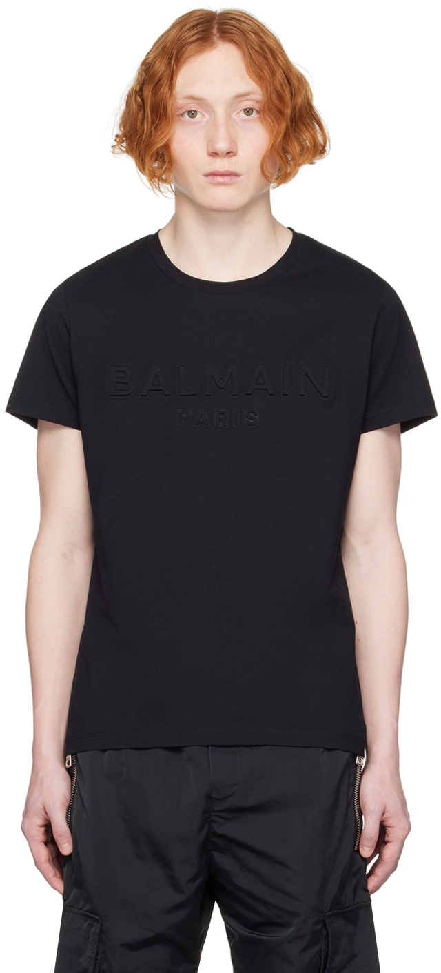 【関税込み】Balmain ブラック エンボス Tシャツ