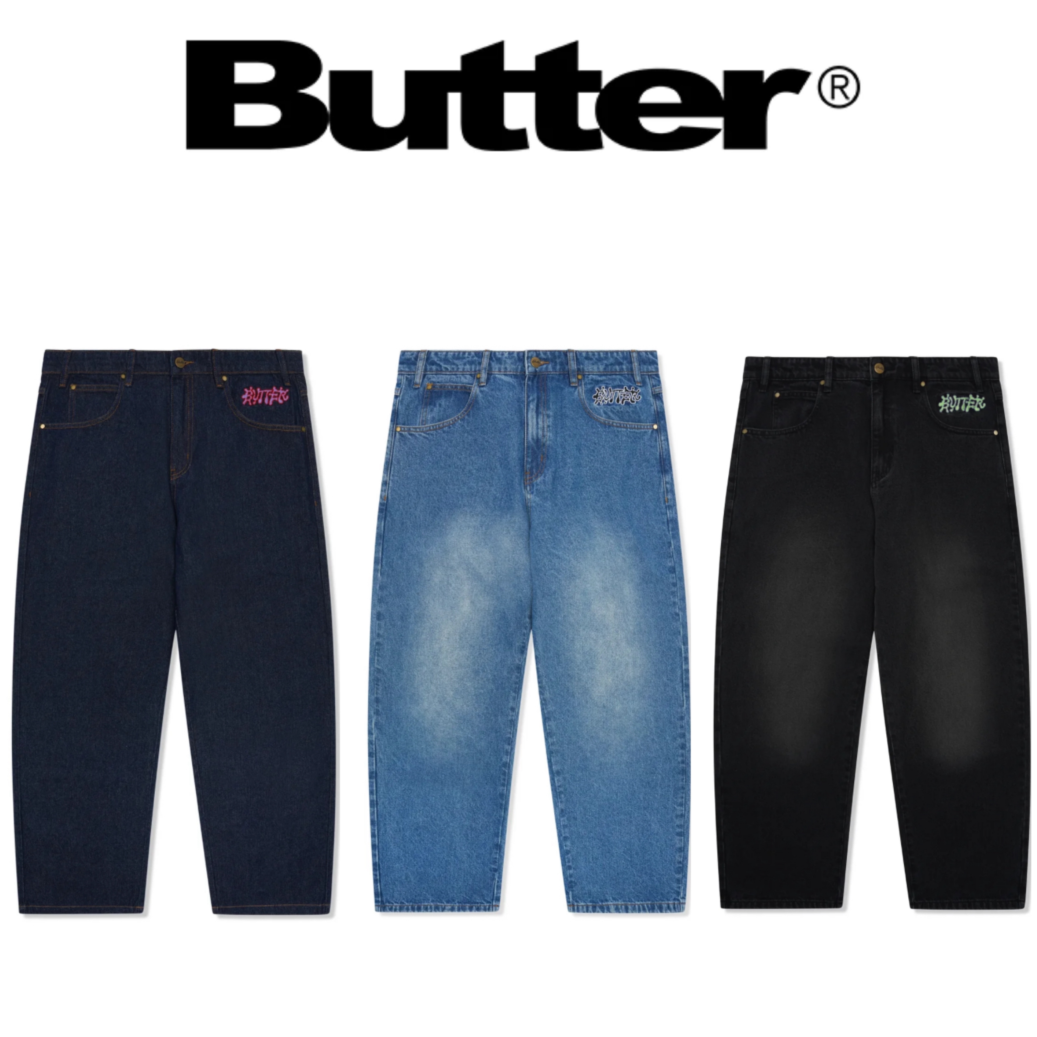 【Butter Goods】INK DENIM JEANS バギーフィット デニム