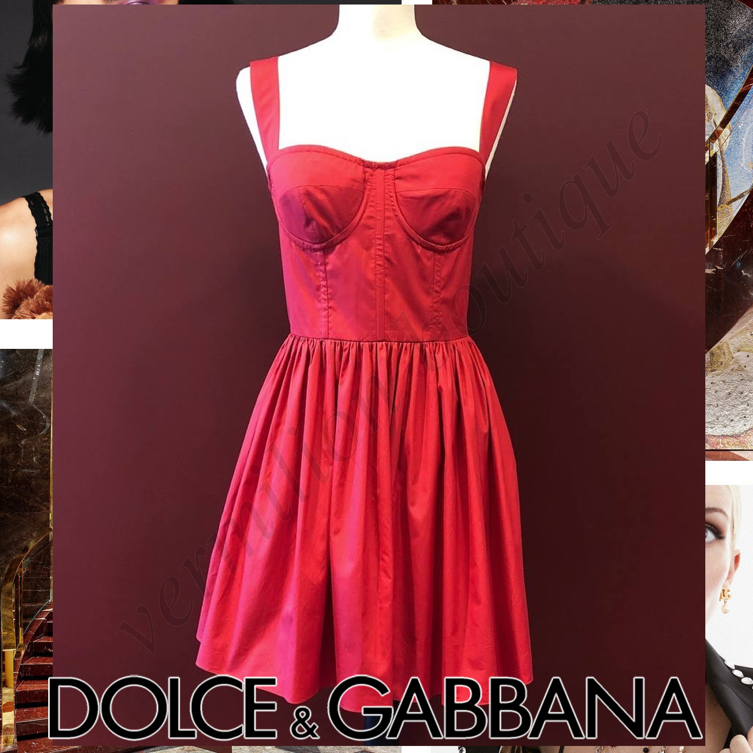 Dolce & Gabbana コルセット ミニドレス レッド