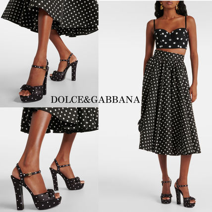 新作*DOLCE&GABBANA*水玉ドットサテンプラットフォームサンダル ドット（水玉） Dolce & Gabbana(ドルチェ&ガッバーナ) 靴