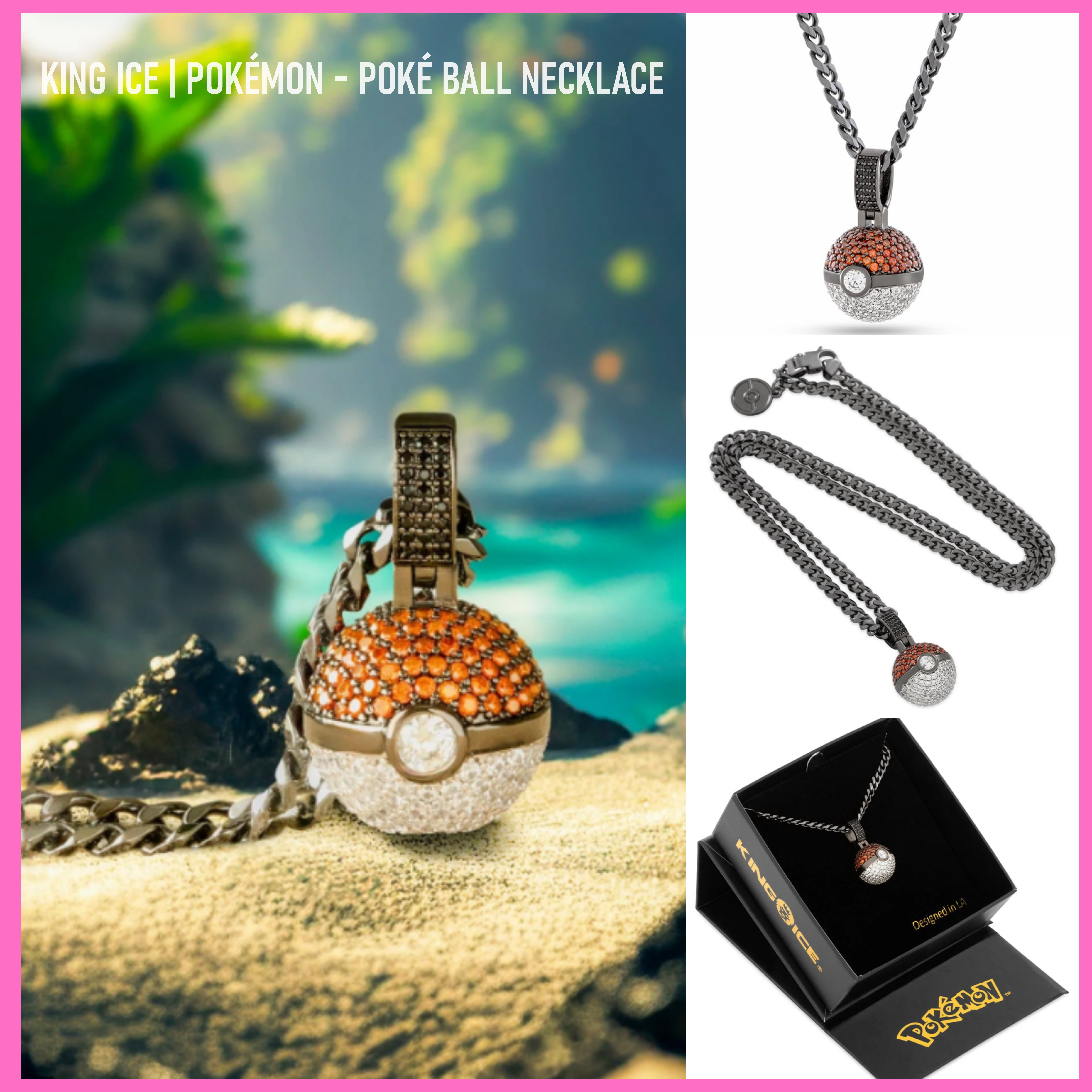 送料税込【KING ICE x POKEMON】POKE BALL NECKLACE ポケモン♪