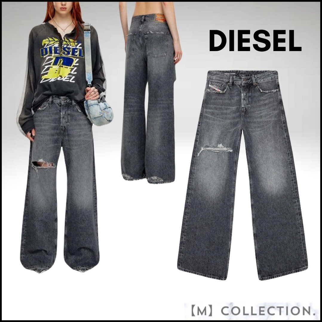 DIESEL ローライズオーガニックコットンルーズフィットジーンズ