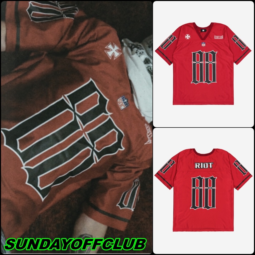 【SUNDAYOFFCLUB】Oversized Football Jersey - Red