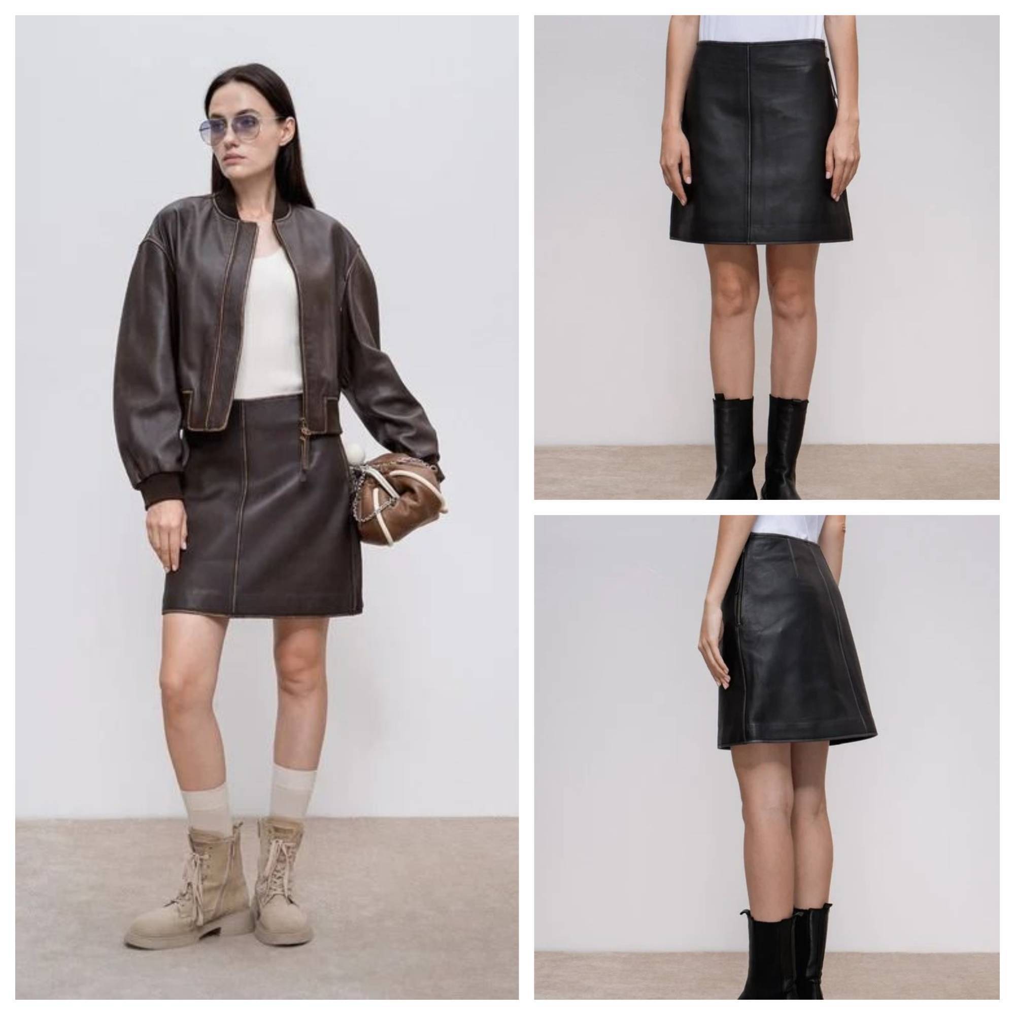 《送料無料》 MAX MARA Leather mini skirt ZELIA