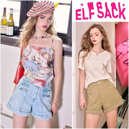 ★ELF SACK★ レース デニム ショート パンツ/送料込 楽天市場】送料無料 ELFSACK デニム ハーフパンツ ショート
