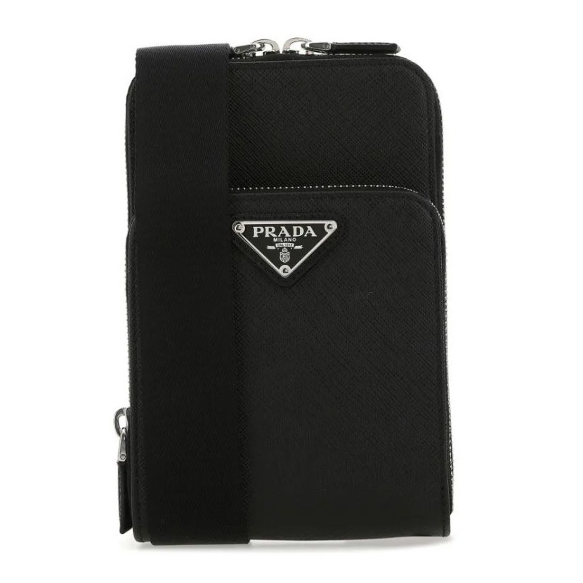 関税送料無料【PRADA】サフィアーノレザー スマートフォンケース