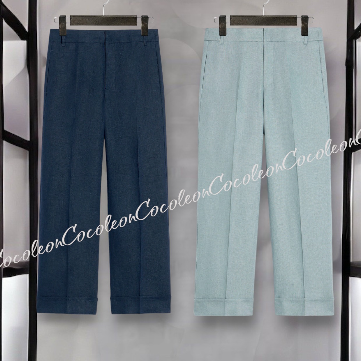 人気【S MAXMARA】Pantalone palazzo in tela di lino