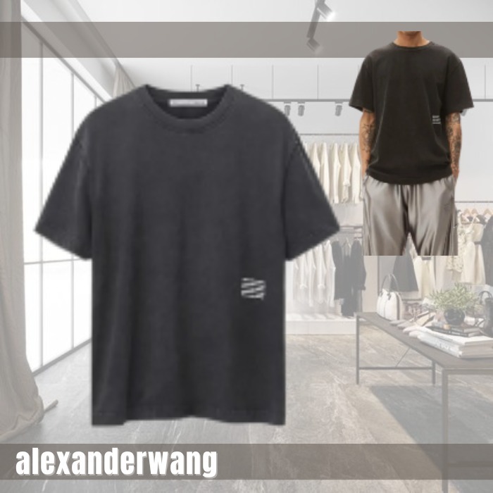 ユニセックス【alexanderwang】Acid Wash T-shirt ロゴリピート