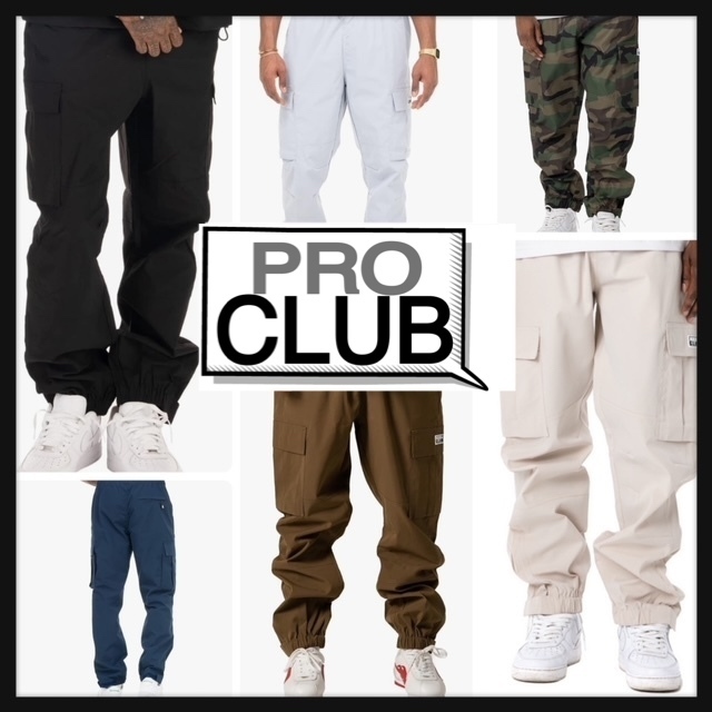 【人気】Pro Club★ロゴ ・ナイロン カーゴ パンツ