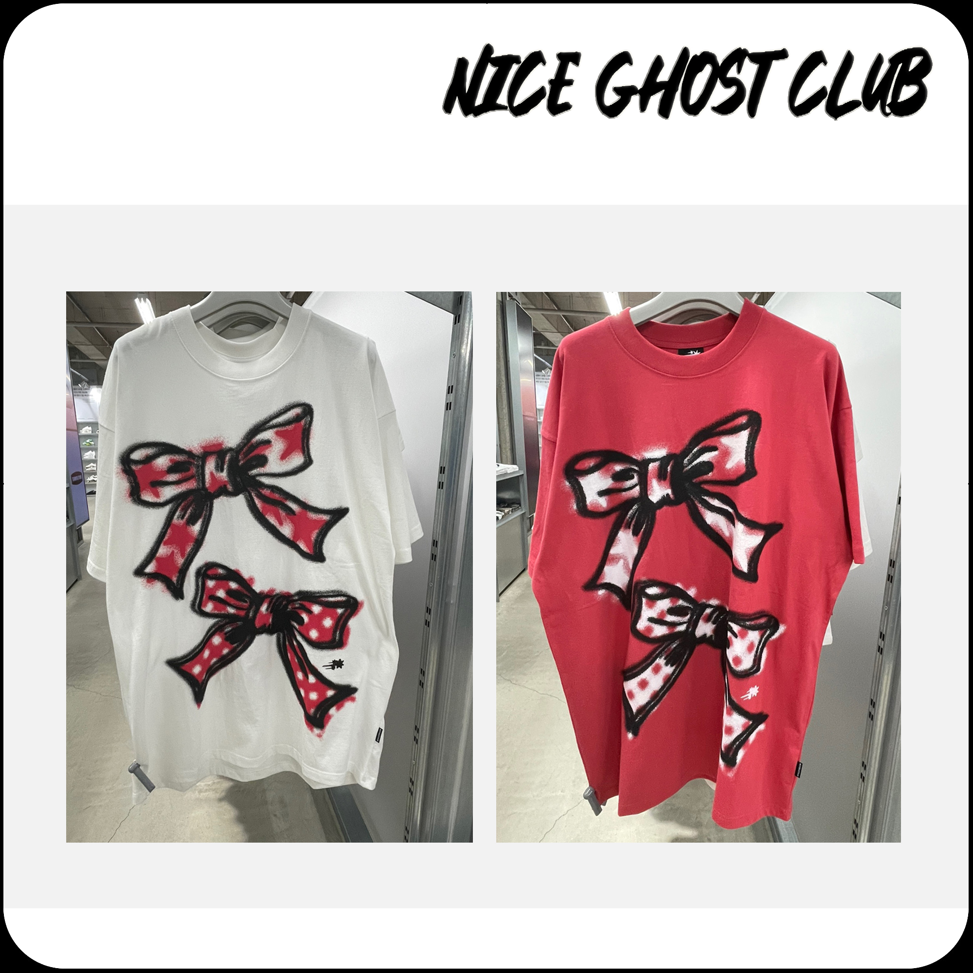 [ NICE GHOST CLUB]★24SS★韓国人気★BIG RIBBON BIG BIG TEE