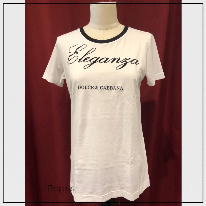 【Dolce&Gabbana】ロゴ エンブロイダリー コットン Tシャツ 白