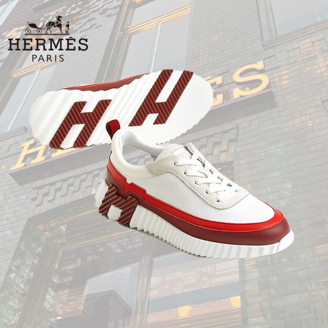 【2色のラインがポイントに】HERMES スニーカー≪バウンシング≫