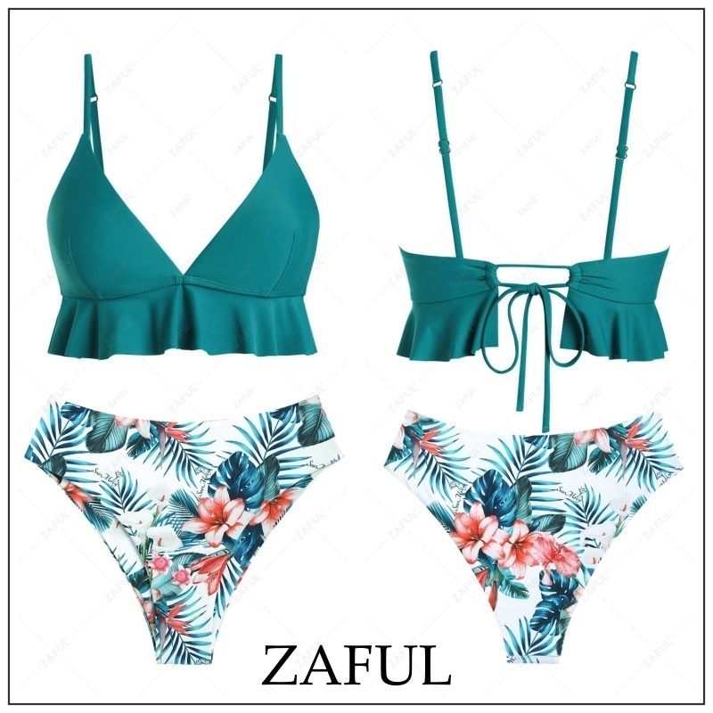 ZAFUL フローラル フリル ミックス＆マッチ ビキニ【送料込み】
