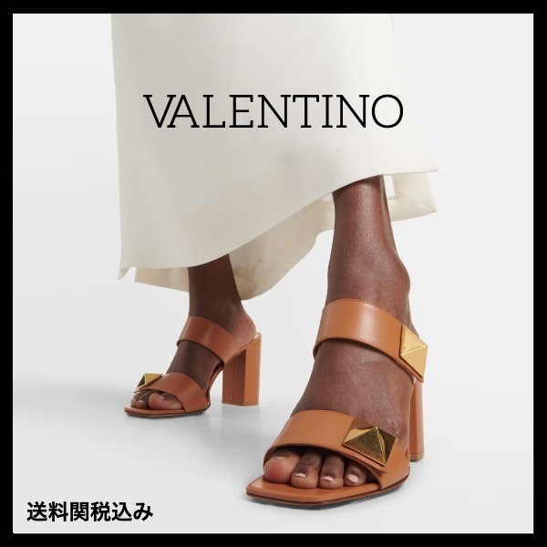 送料関税込み★VALENTINO★ワンスタッドレザーサンダル