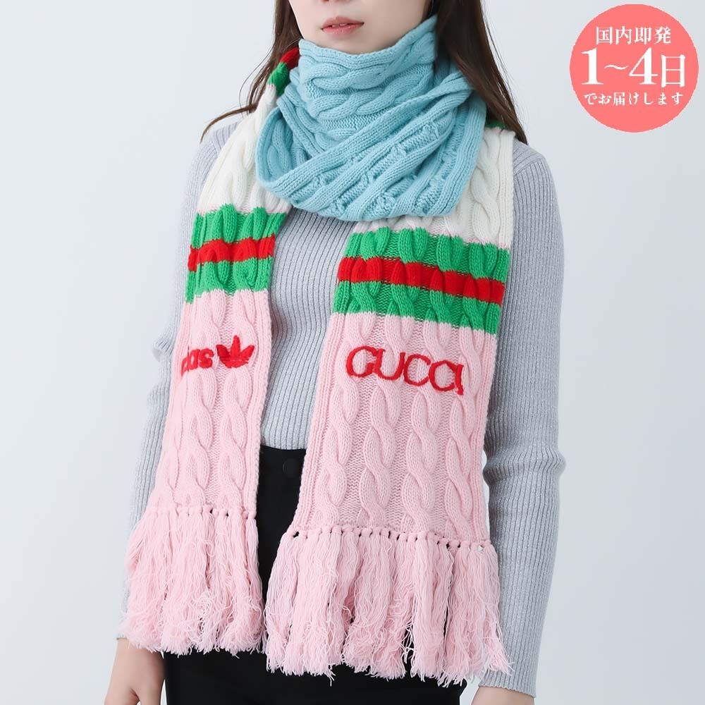 【国内即発】GUCCI×ADIDAS コラボ 716345 3GA75 4272マフラー