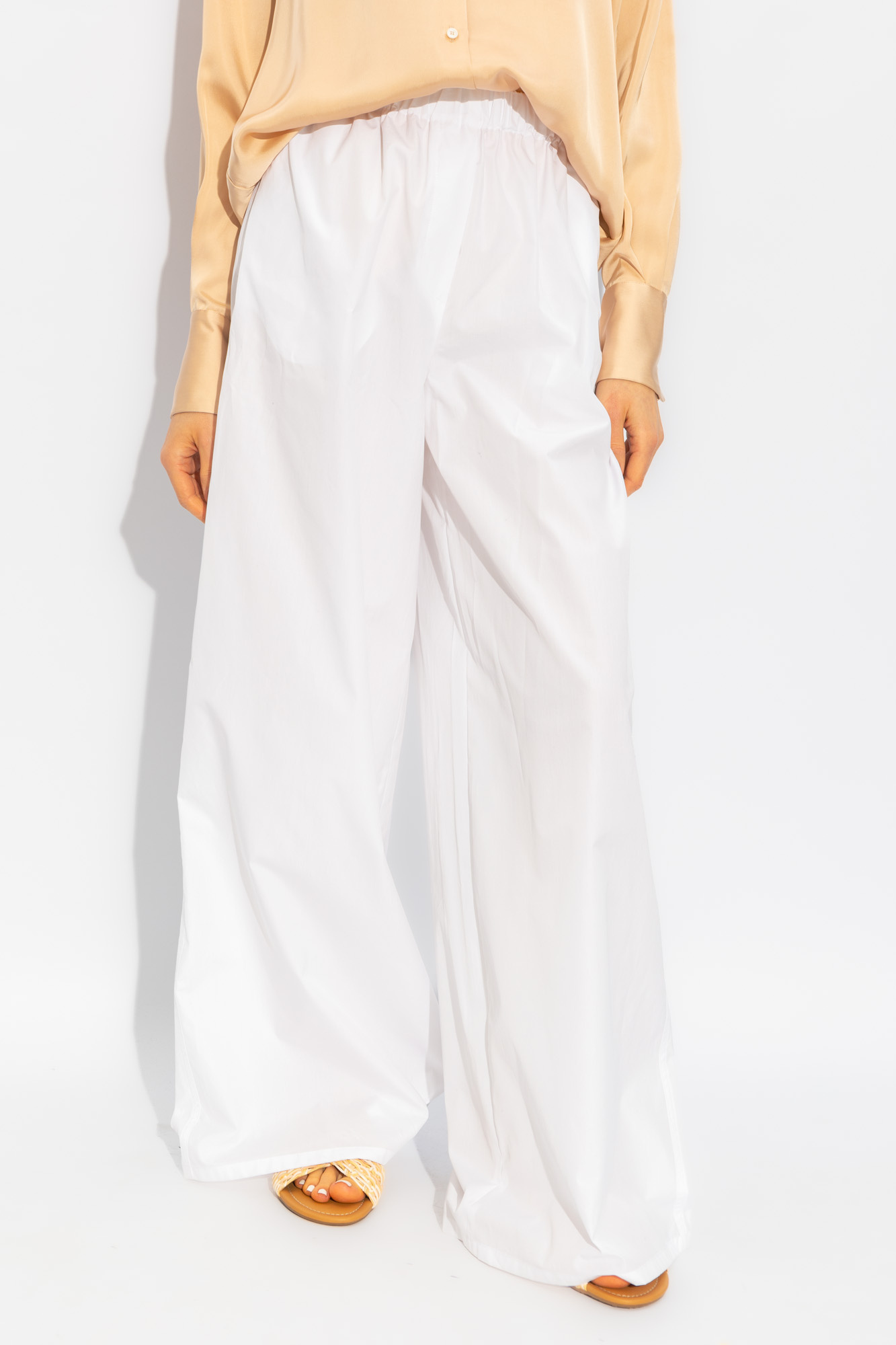 《送料無料》 MAX MARA Wide poplin trousers NAVIGLI