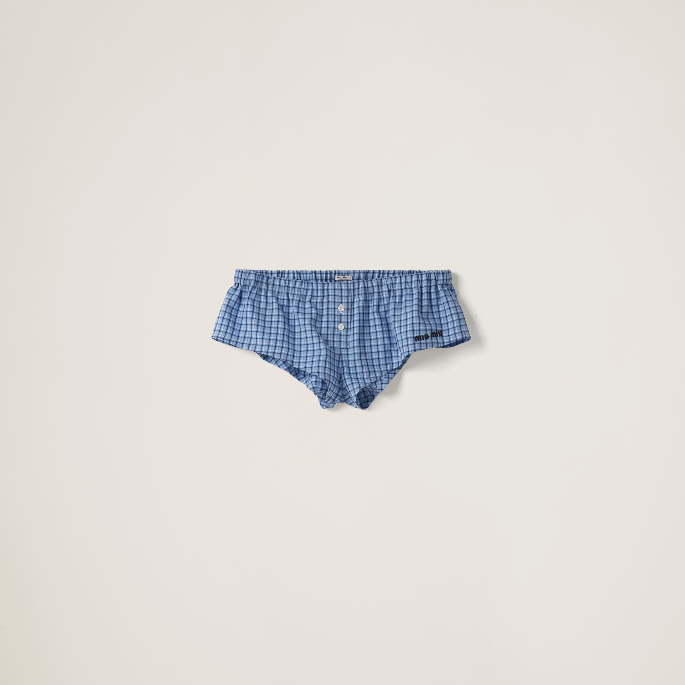 《送料無料》 MIU MIU Checked boxer shorts