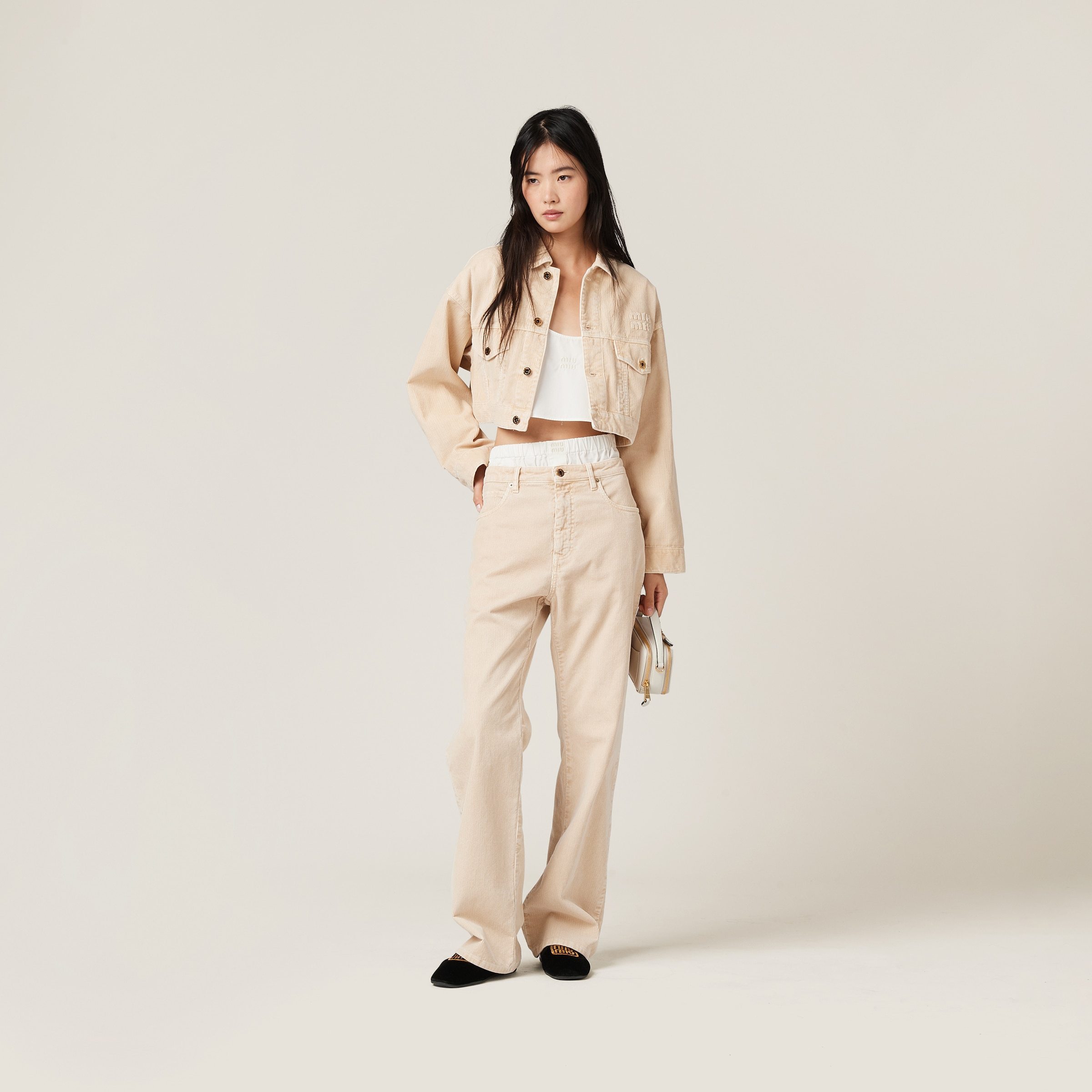 《送料無料》 MIU MIU Garment-dyed corduroy pants