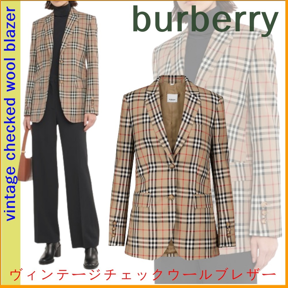 Burberry ◆ヴィンテージチェックウールブレザー