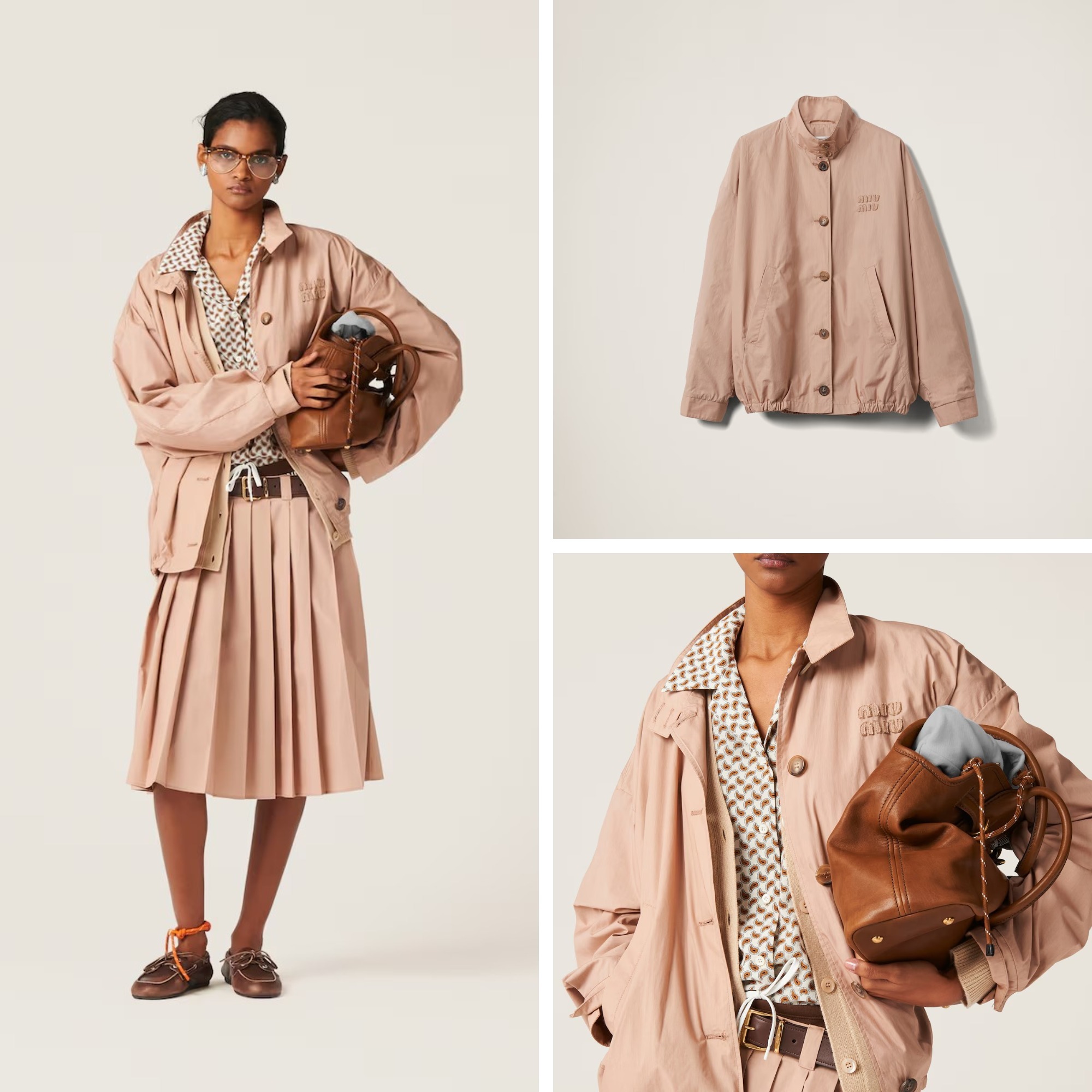 《送料無料》 MIU MIU Poplin blouson jacket