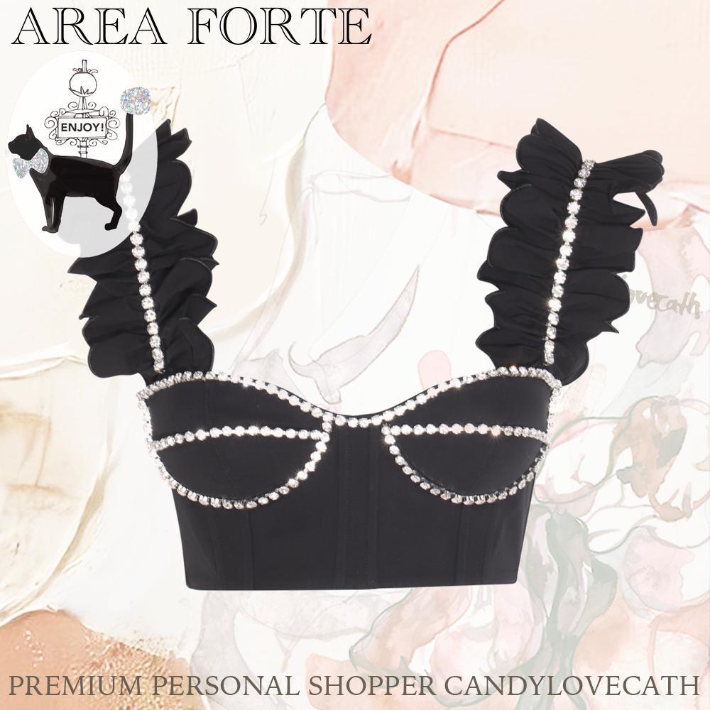 Tシャツ・カットソー AREA BLACK COTTON TOP