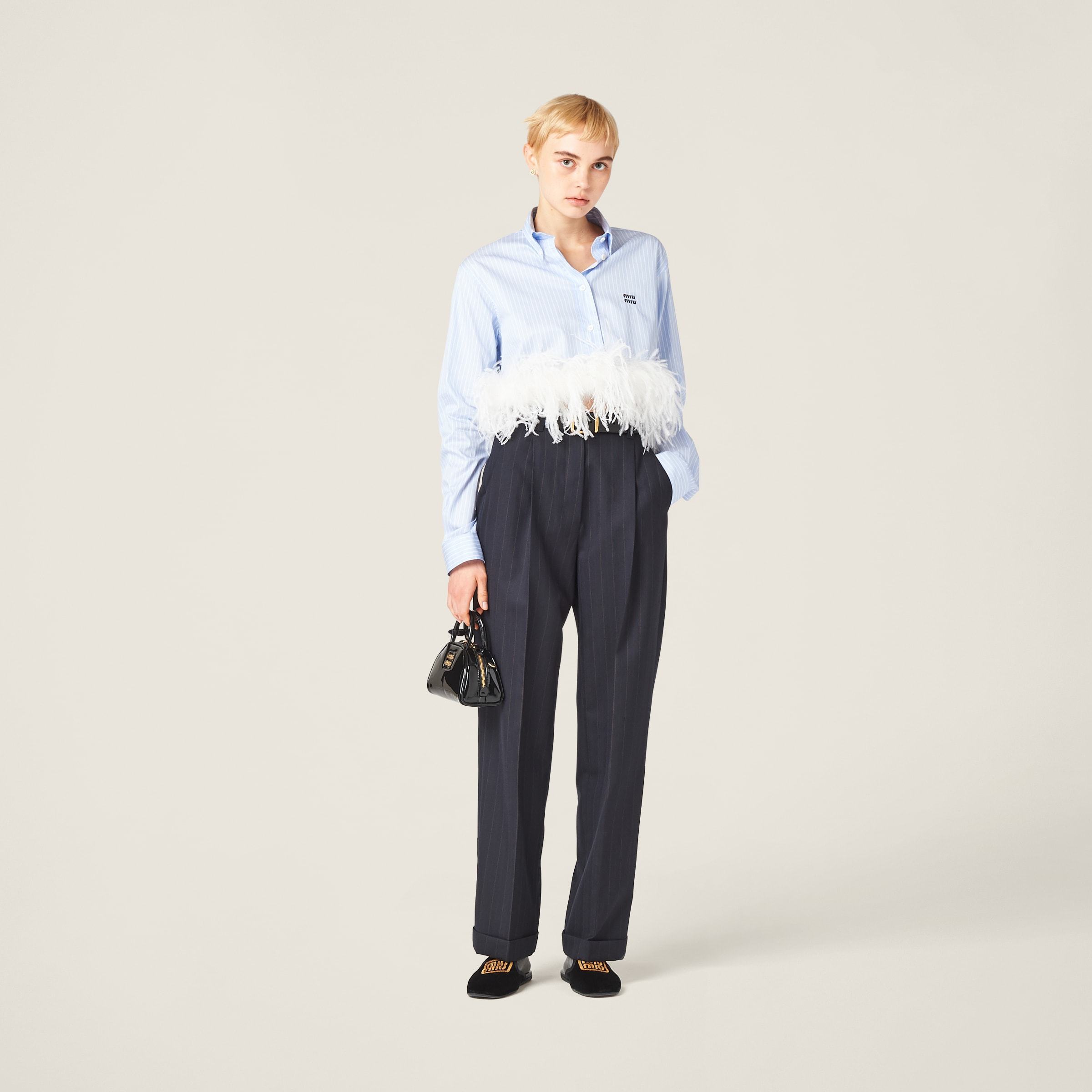 《送料無料》 MIU MIU Pinstriped pants