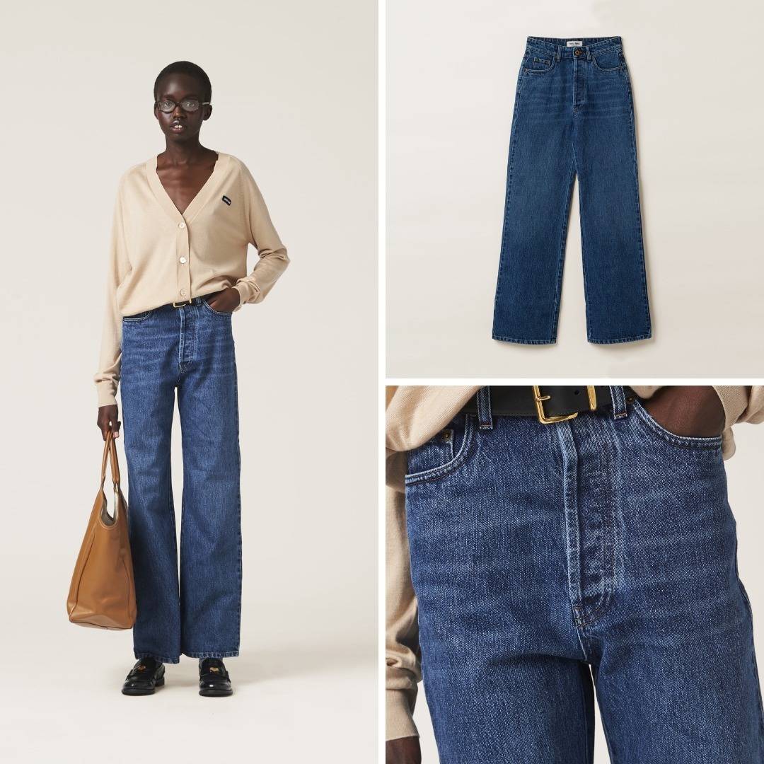 《送料無料》 MIU MIU Flared denim jeans
