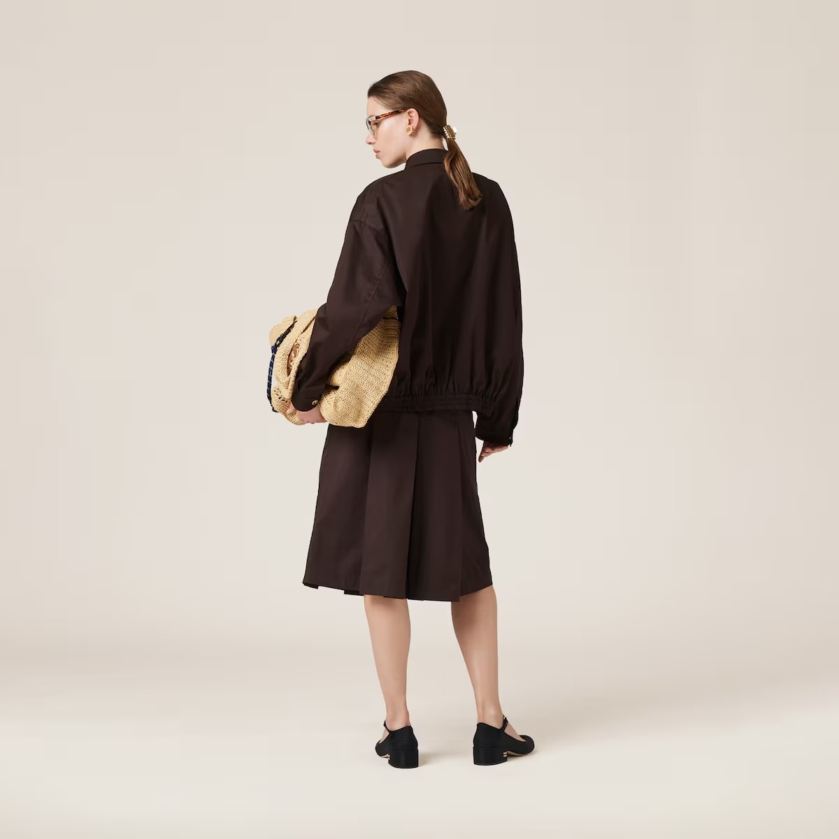 《送料無料》 MIU MIU Washed gabardine blouson jacket