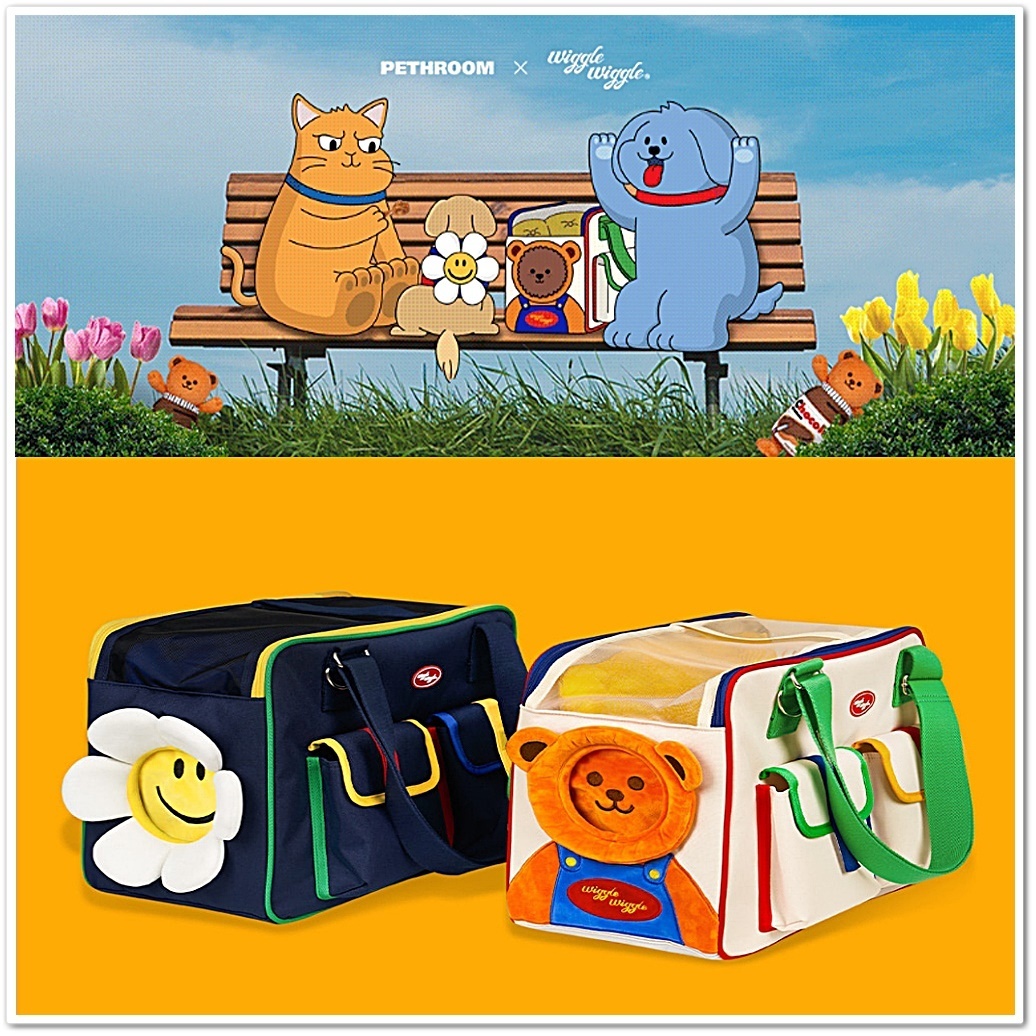 ◆WIGGLE WIGGLE & PETHROOM◆ コラボ PET CARRIER 2色 ◇WIGGLE WIGGLE & PETHROOM◇ コラボ PET CARRIER 2色 (wiggle