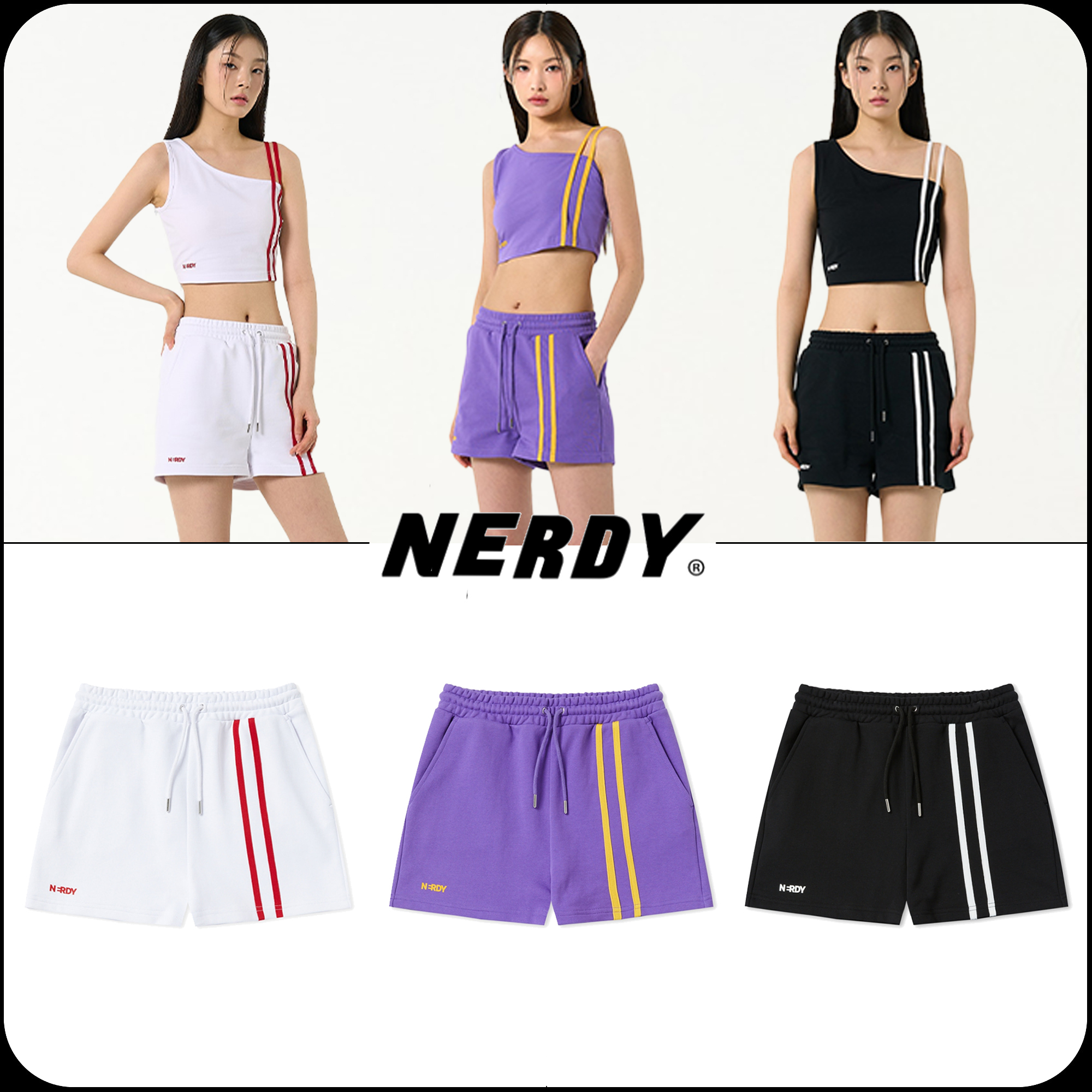 [ NERDY ]★24SS★韓国人気★Women's Vertical Line Short Pants