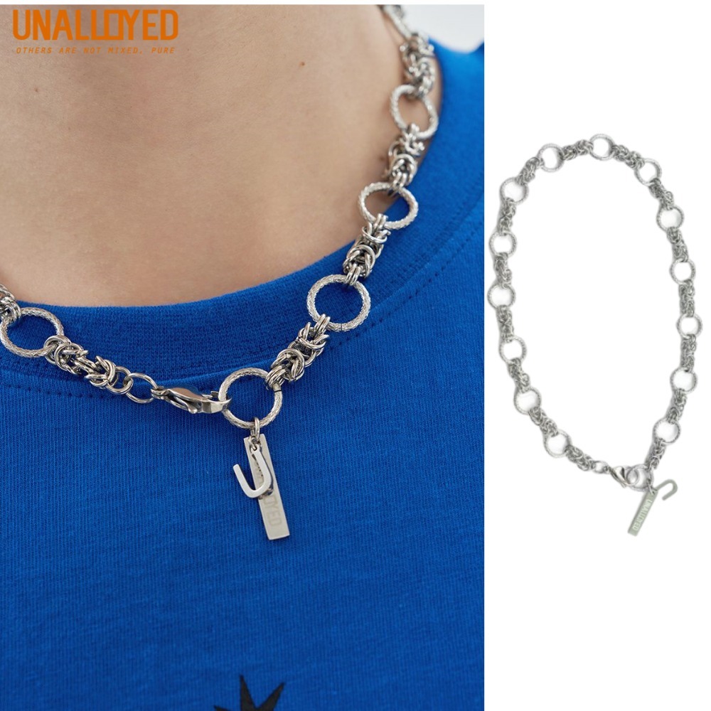 UNALLOYED★男女兼用★人気★U PENDANT CHAIN NECKLACE / SILVER