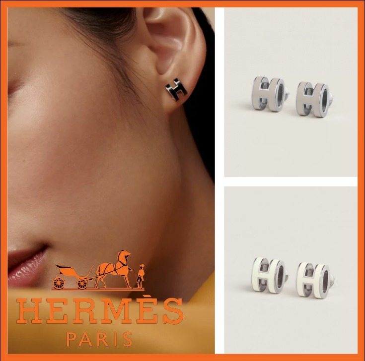 入手困難カラー♪【HERMES】Mini Pop H ピアス