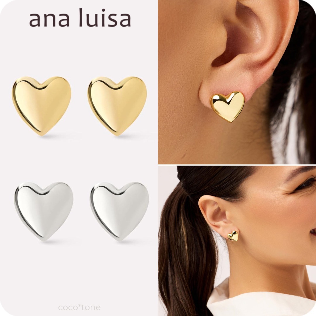 ana luisa◆ぷっくりハートピアス＊VIVIAN GOLD