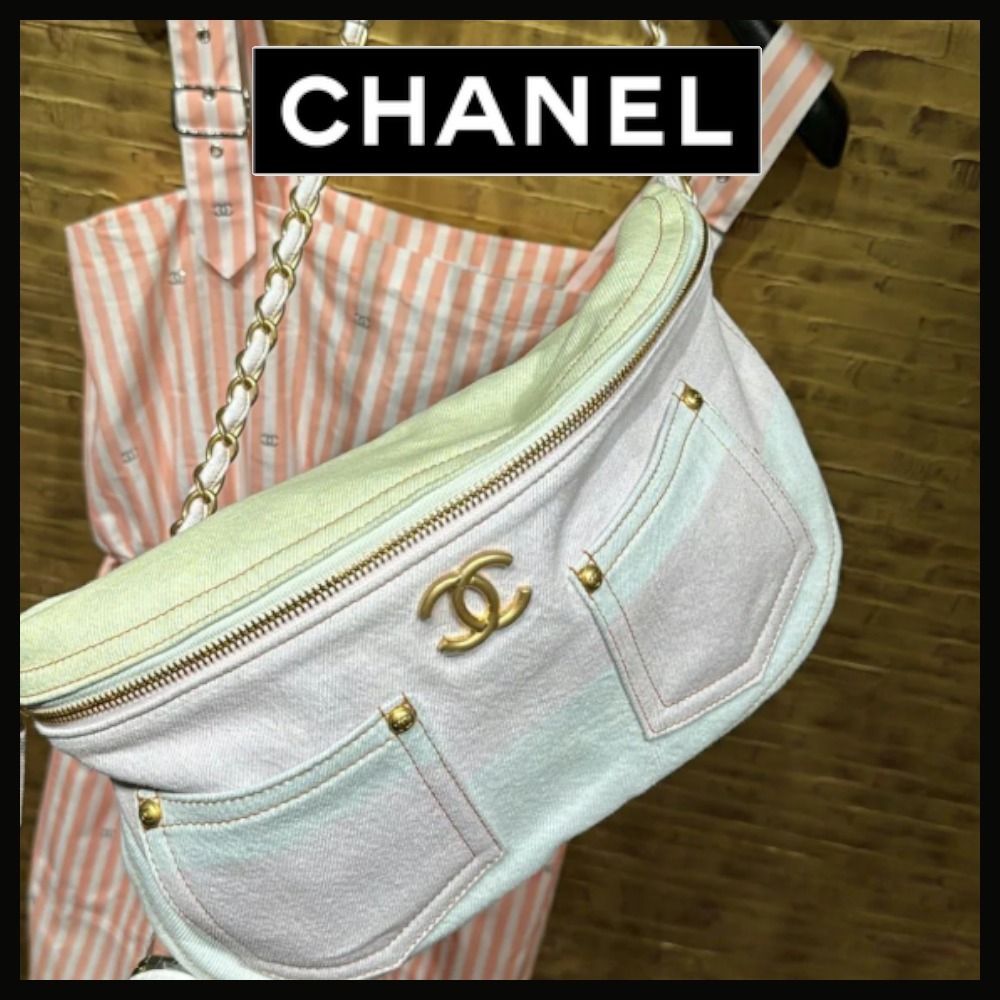 【パステルカラーがキュート♡】CHANEL ウエストバッグ