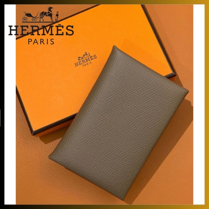 【落ち着いた雰囲気が◎】HERMES カードケース Calvi Duo