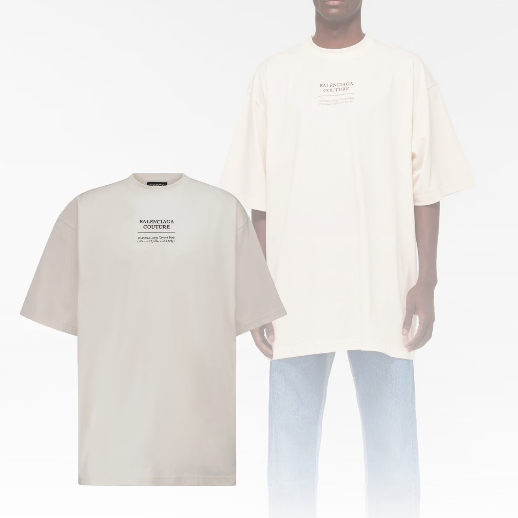 【BALENCIAGA】クチュール ロゴ コットン ブレンド Tシャツ