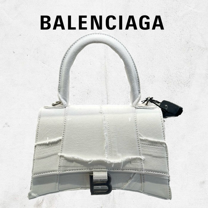 【関税込】バレンシアガ デニムパッチワーク アワーグラスBAG S