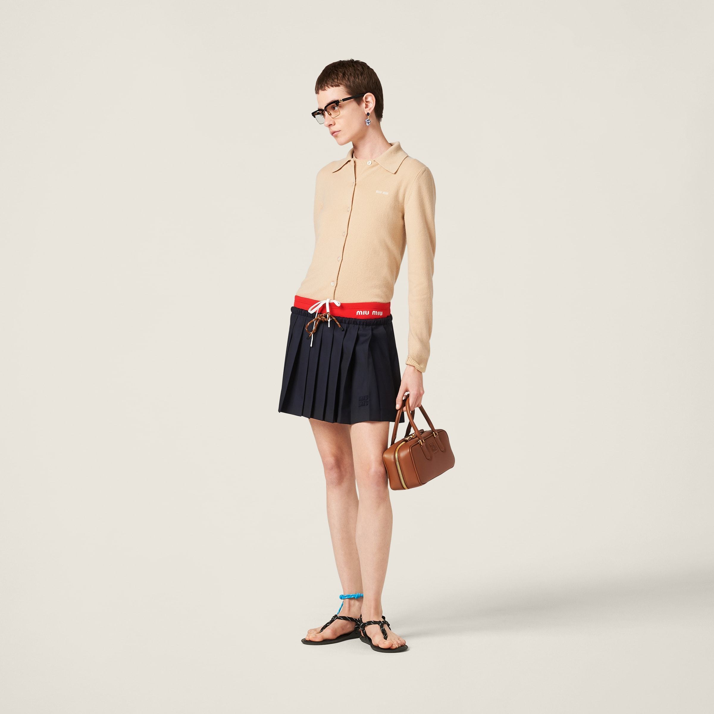 《送料無料》 MIU MIU Pleated Batavia skirt