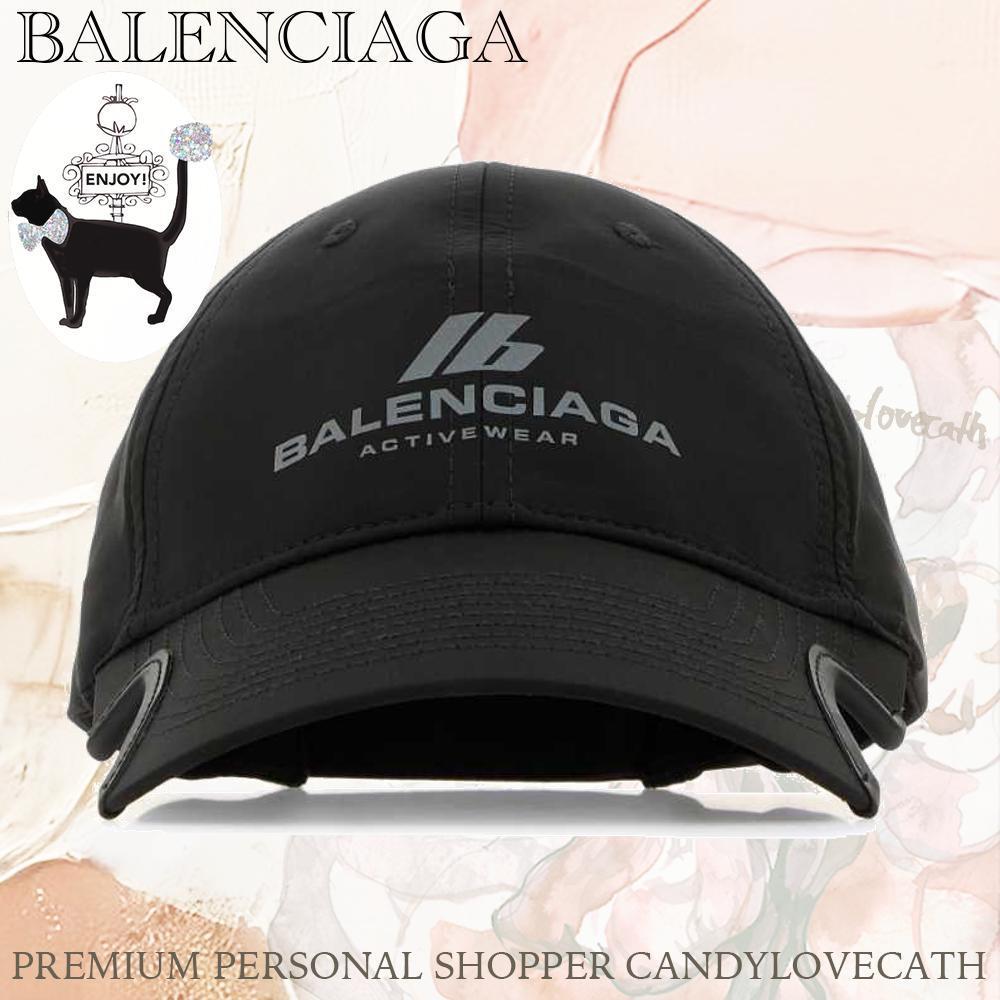 ハット BALENCIAGA Black Polyester Baseball Cap