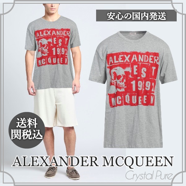 【ALEXANDER MCQUEEN】ロゴ スカル コットン Tシャツ【送関込】