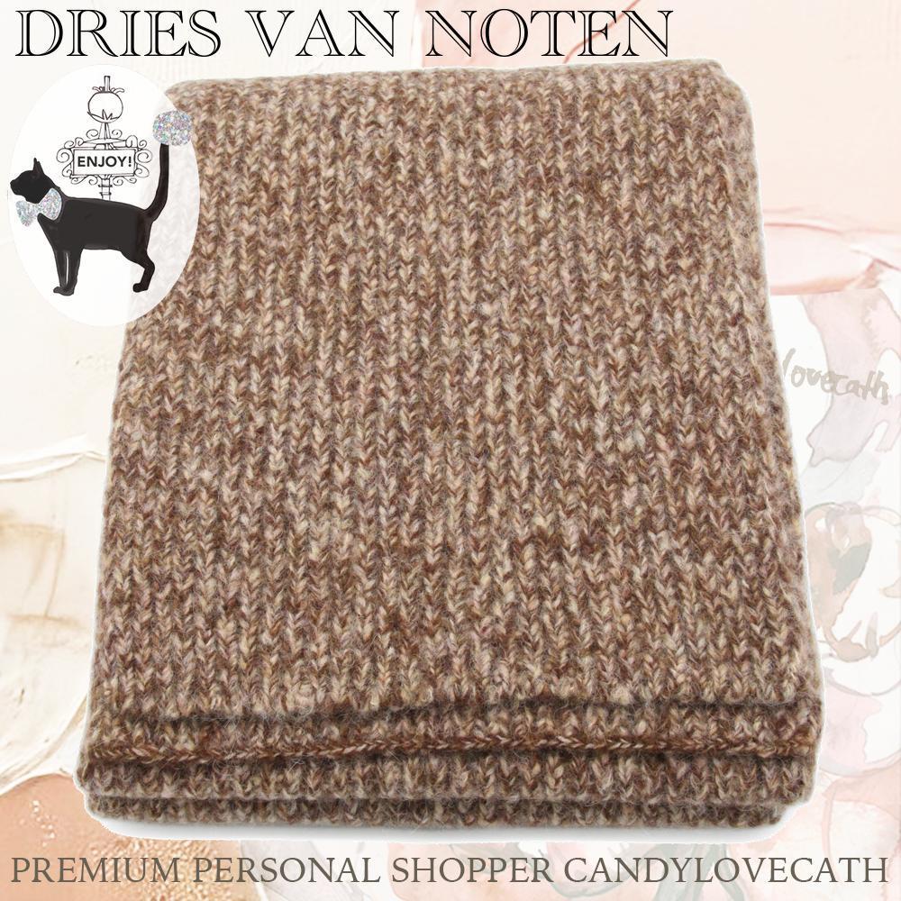 マフラー・ストール DRIES VAN NOTEN DARK BROWN MELANGE MOHAIR BLEND SCARF