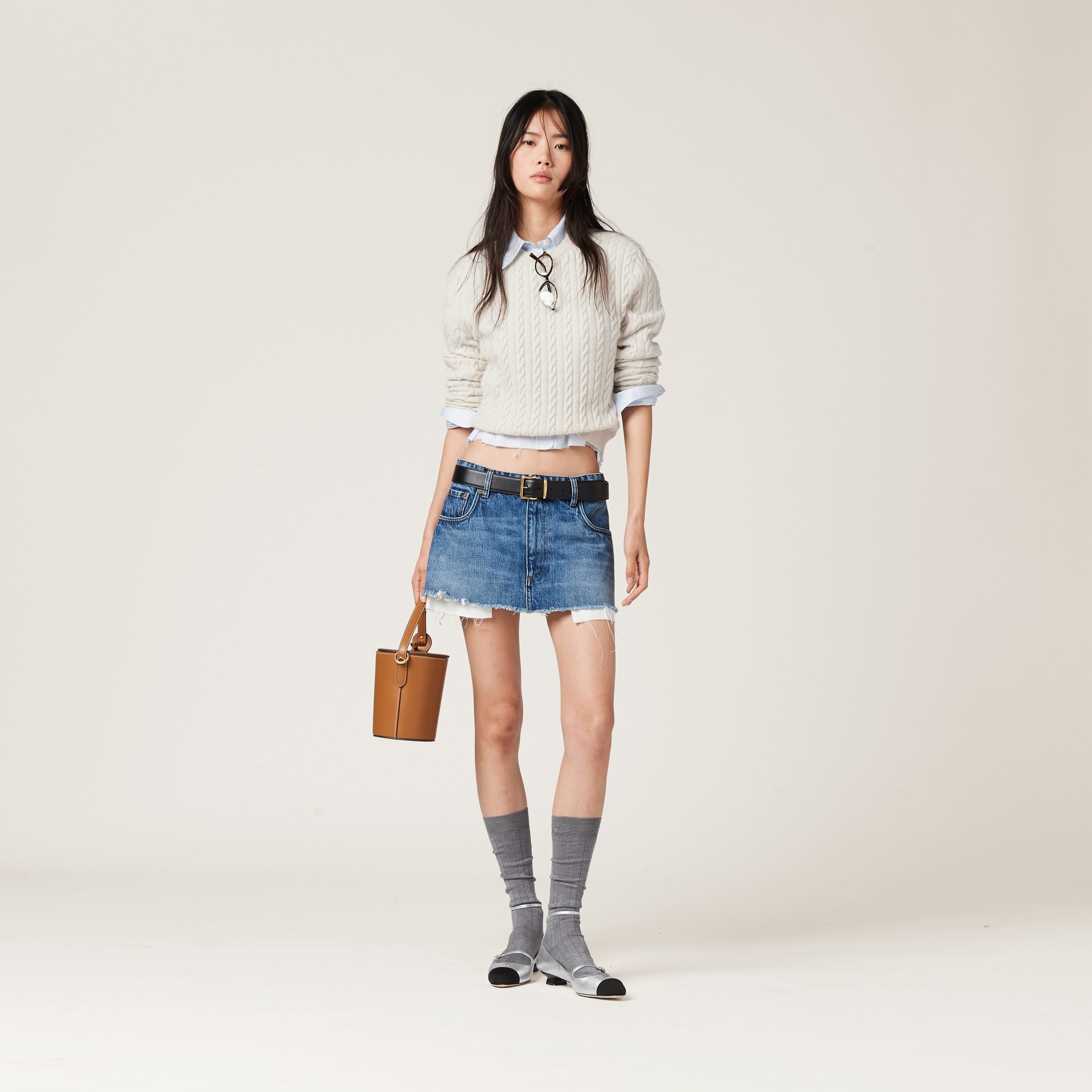 《送料無料》 MIU MIU Denim miniskirt