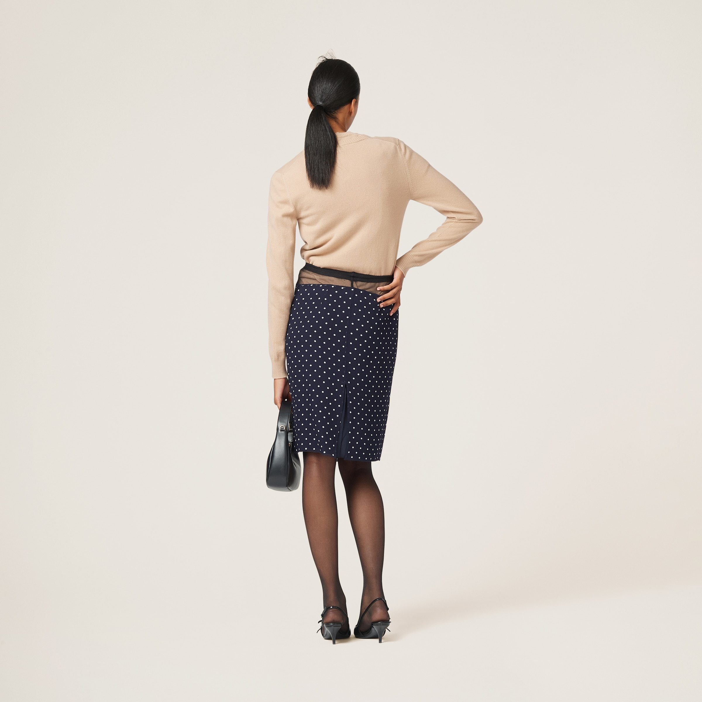 《送料無料》 MIU MIU Polka-dot chiffon skirt