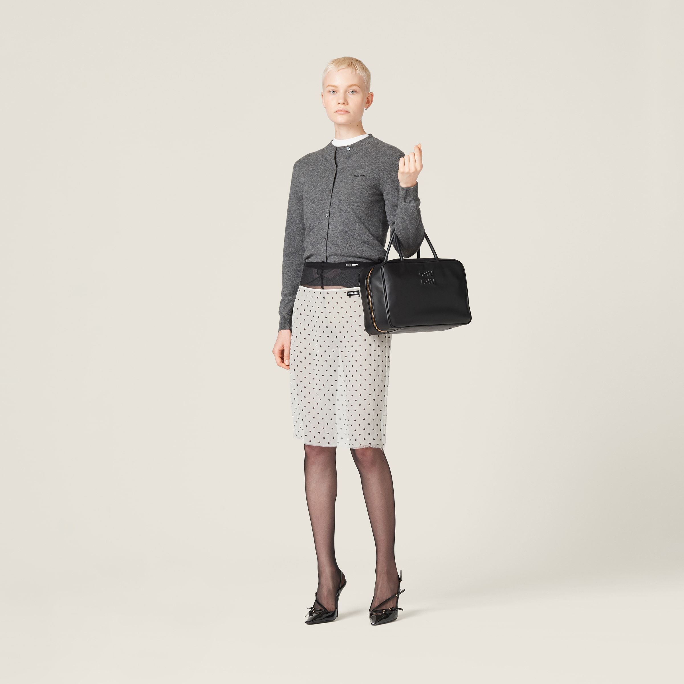 《送料無料》 MIU MIU Polka-dot chiffon skirt