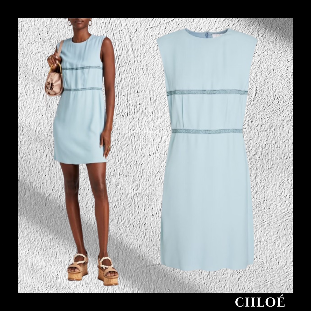 ＊送料・関税込み＊CHLOE ツイル ミニワンピース レーストリム