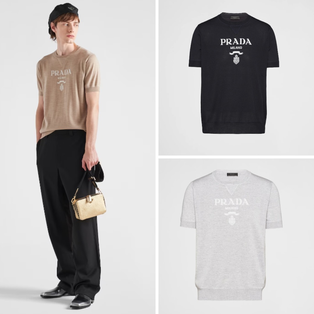 《送料無料》 PRADA Wool and cashmere crew-neck sweater